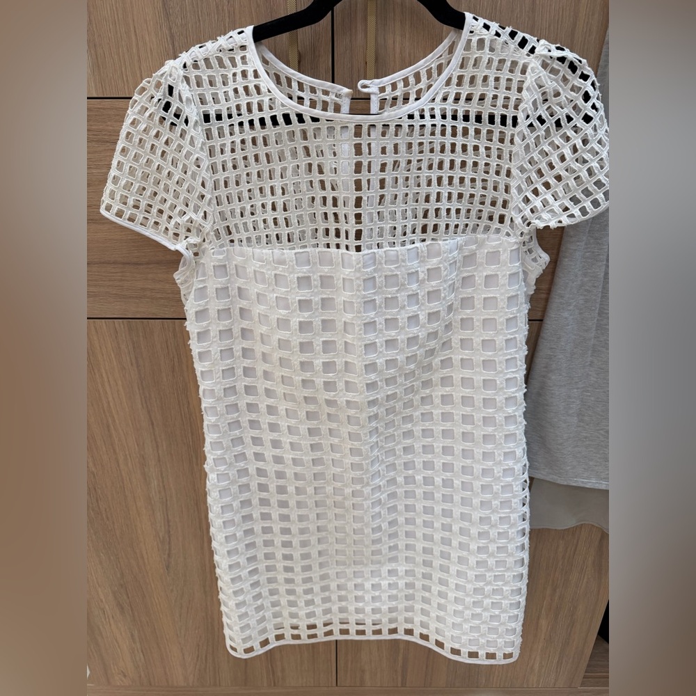Milly Grid Lace Short-Sleeve Dress